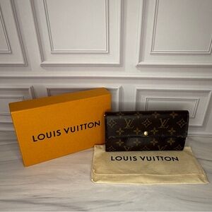 Louis Vuitton Monogram Long Wallet w/ Chain | Full Set | Authenticated